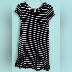 Mossimo Supply Co. Black and White Striped Midi Dress